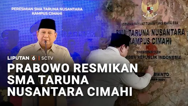 Prabowo Resmikan Kampus SMA Taruna Nusantara di Cimahi