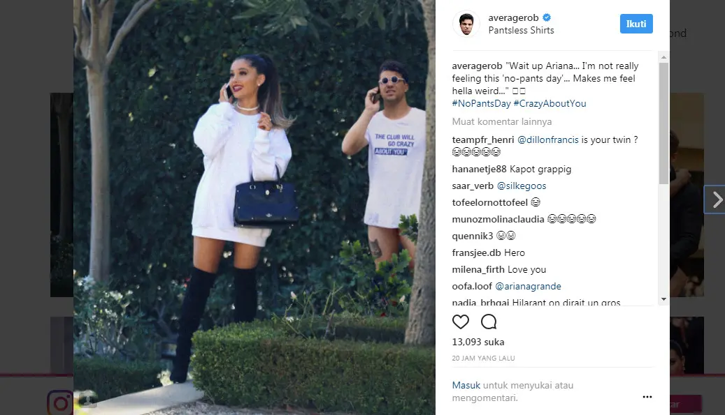 	@averagerob berfoto mengedit fotonya dengan Ariana Grande (Sumber: Instagram @averagerob)