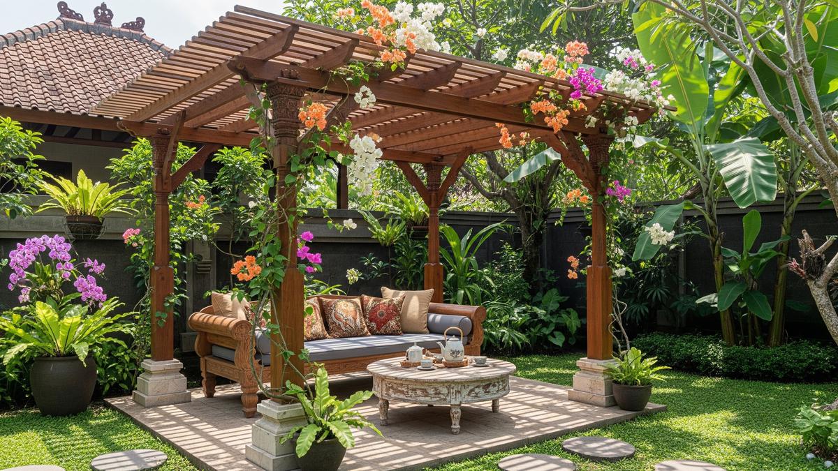 8 Desain Pergola Kayu untuk Taman Rumah, Homey untuk Spot Bersantai