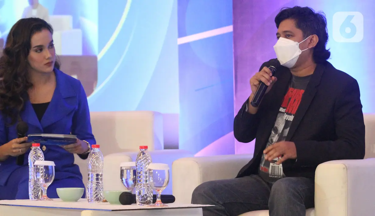 Koordinator Pemberdayaan Kapasitas Teknologi Digital Direktorat Pemberdayaan Informatika Aris Kurniawan menjadi pembicara dalam Roadshow perdana kompetisi Indonesia Entrepreneur TIK (IdenTIK) tahun 2022 yang diselenggarakan oleh Kementerian Kominfo, Malang (29/03/2022). (Liputan6.com/HO/Kominfo)
