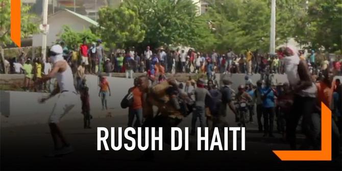 VIDEO: Aksi Lempar Batu Warga Haiti Dibalas Tembakan