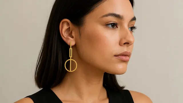 Pilihan Anting Emas Bulat Minimalis Modern/via AI