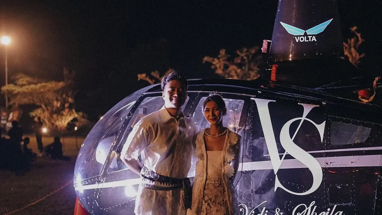 7 Momen Ngunduh Mantu Vidi Aldiano dan Sheila Dara, Mewah Naik Helikopter