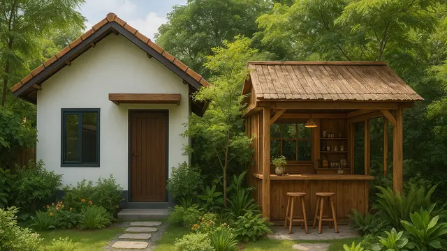 Rumah Tipe 21 dengan Toko di Depannya (created by AI)