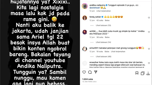 Andika Eks The Titans Santai Meski Dihujat Setelah Bahas Masa Lalu di Peterpan, Siap Bertemu Ariel NOAH Dalam Waktu Dekat