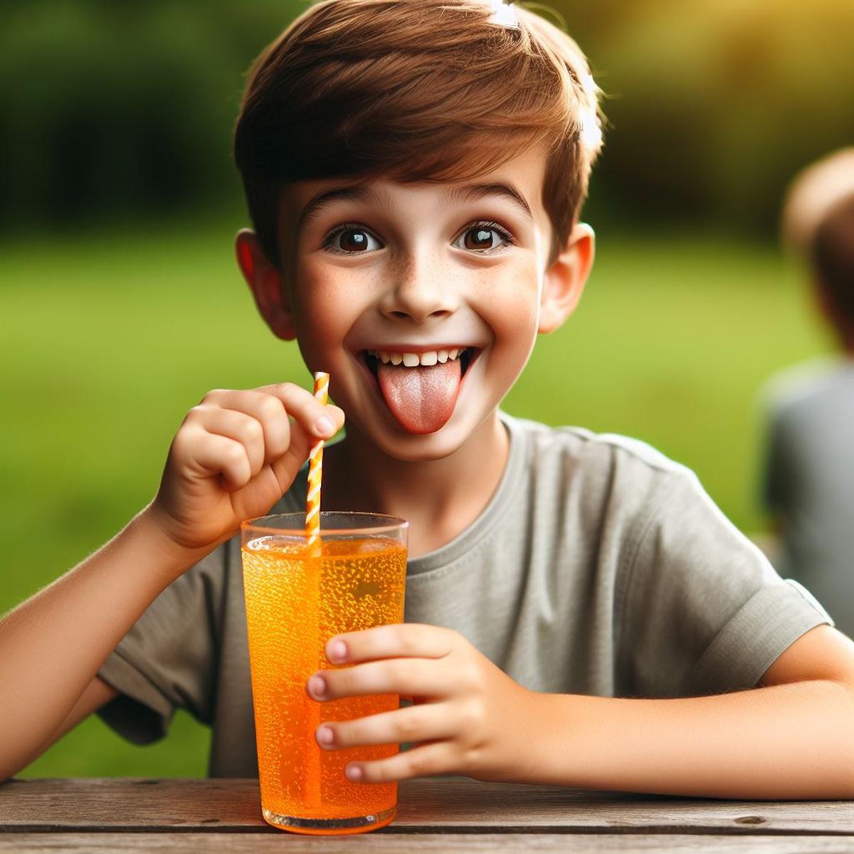 Ilustrasi Anak Minum Minuman Manis