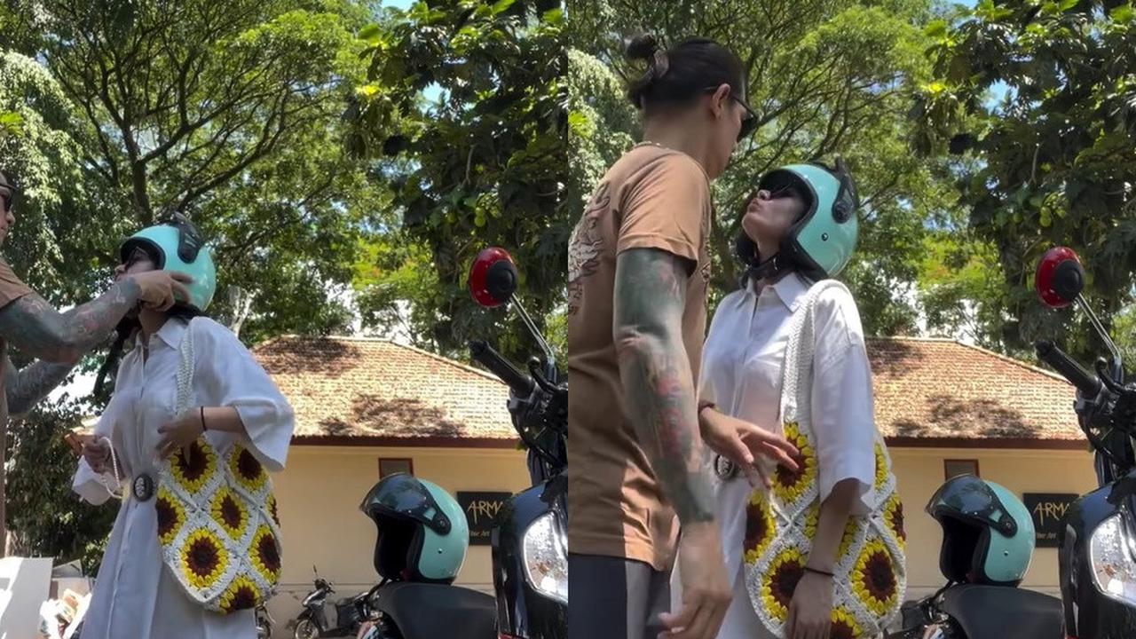 Gaya Pacaran Green Flag Ala Chef Juna & Citra Anidya, Romantis Pasangkan Helm dan Keliling Bonceng Motor