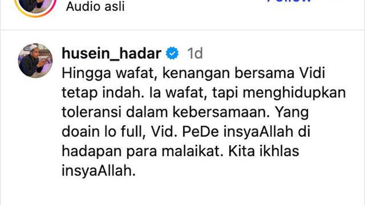 Habib Jafar Akui Vidi Aldiano The Real Duta Persahabatan: PD Insyaallah di Hadapan Para Malaikat