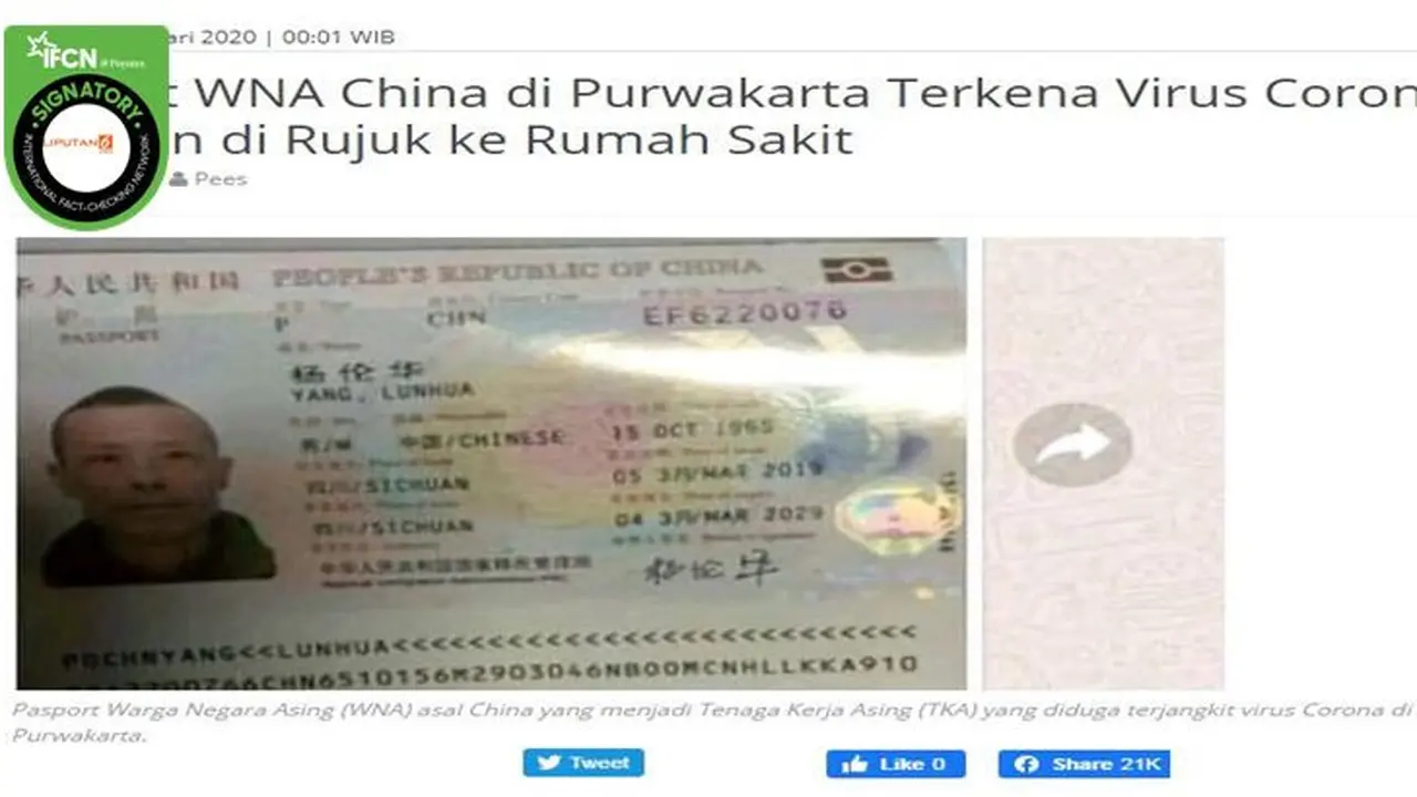 Gambar Tangkapan Layar Berita Tentang Virus Corona di Purwakarta