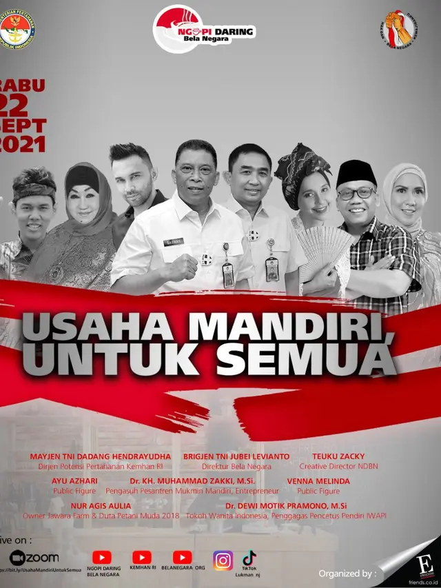 acara virtual Ngopi Daring Bela Negara. (ist)