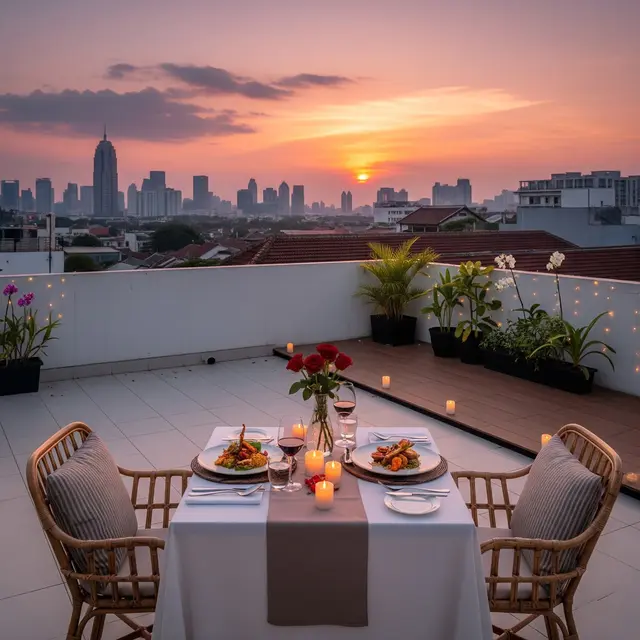 Model Rooftop yang Romantis untuk Dinner Valentine di Rumah