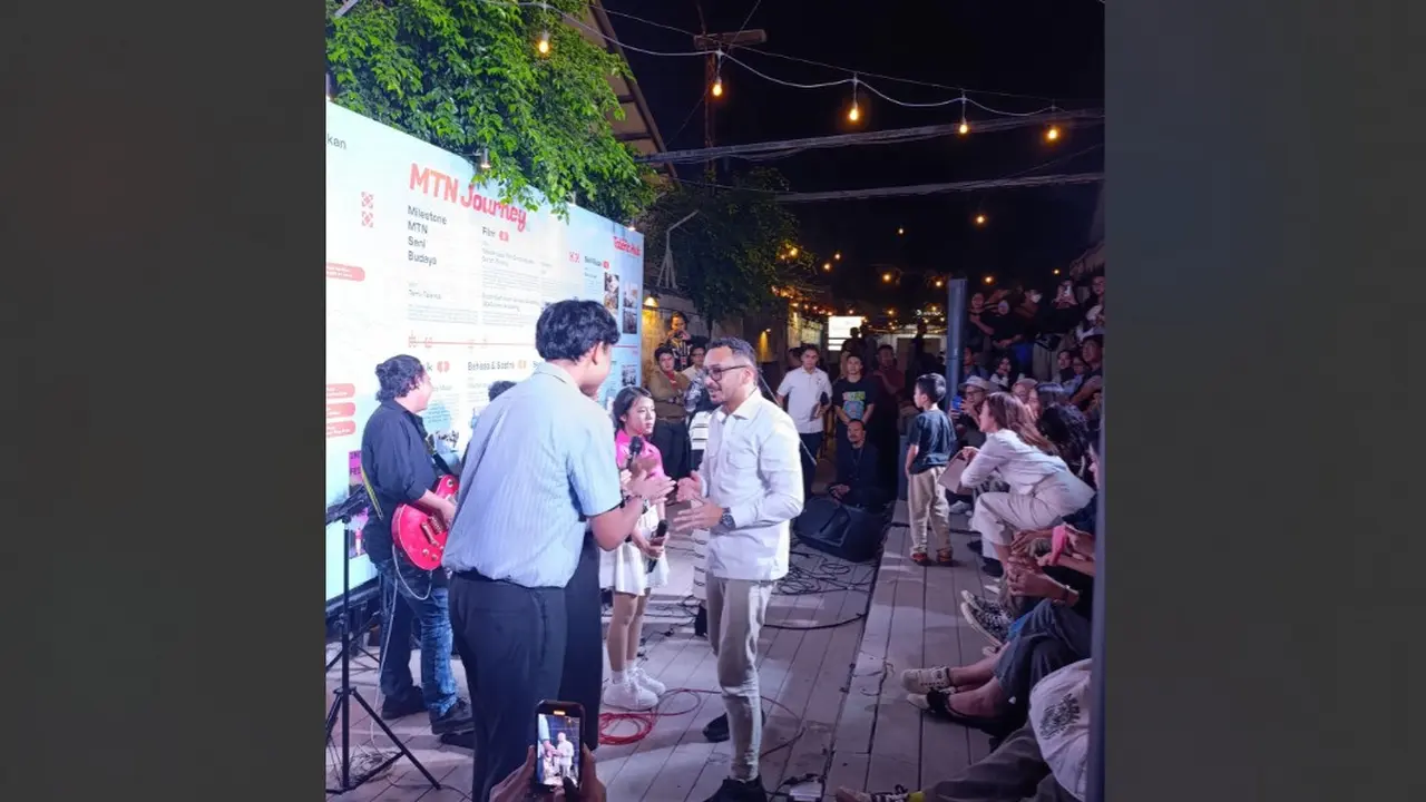 Wakil Menteri Kebudayaan (Wamenbud) Giring Ganesha menghadiri acara Talent Hub di M Bloc Space, Jakarta Selatan.