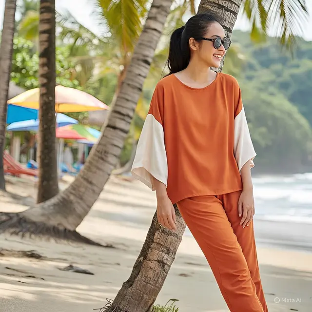 Outfit Ibu-Ibu ke Pantai
