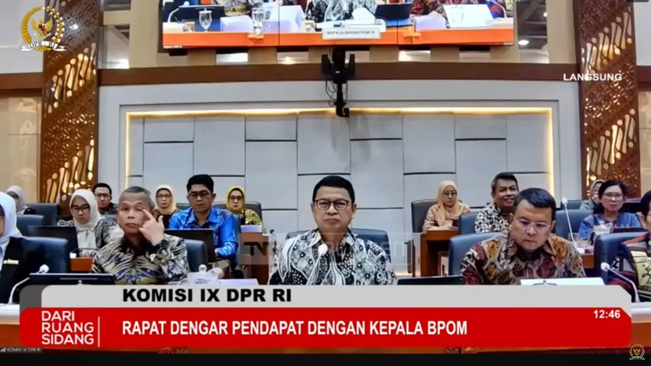 RDP DPR Komisi IX dengan Kepala BPOM, Rabu (3/9/2025). (Foto: tangkapan layar/ Tira S)