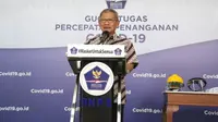 Juru Bicara Pemerintah Untuk Penanganan COVID-19, Achmad Yurianto pada konferensi pers update Corona di Graha BNPB, Jakarta, Rabu (15/4/2020). (Dok Badan Nasional Penanggulangan Bencana/BNPB)