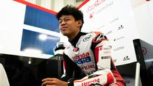 Veda Ega Pratama pada tes pramusim Moto3 2026 di Sirkuit Jerez. (Honda Team Asia)