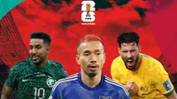 Kualifikasi Piala Dunia 2026 - Salem Al-Dawsari, Yuto Nagatomo, Mathew Leckie (Bola.com/Adreanus Titus)