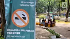 Warga beraktivitas di salah satu taman yang merupakan kawasan tanpa merokok di Jakarta, Selasa (24/6/2025). (Liputan6.com/Angga Yuniar)
