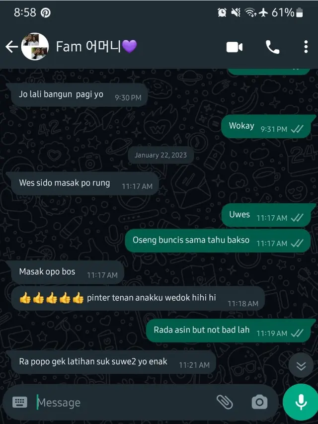 6 Chat Ibu Puji Masakan Anaknya Ini Bikin Senyum, Jadi Makin Semangat Masak