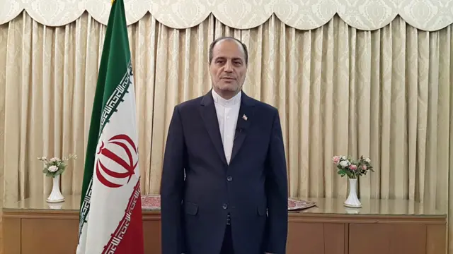 Duta Besar Iran untuk Indonesia, Mohammad Azad dalam video sambutan perayaan HUT Iran ke-42.