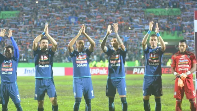 Para pemain Arema FC (Foto: Liputan6.com/Rana Adwa)