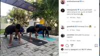 Arief Muhammad belakangan cukup sering menggunggah video sedang berolahraga. Ternyata, berat badannya sudah turun 2 kilogram dalam 2 minggu (sumber: https://www.instagram.com/p/CPmbmIjD3tg/)