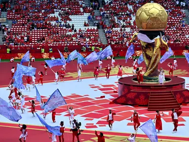 Upacara pembukaan Piala Dunia 2026 Kanada yang berlangsung pada Sabtu (13/06/2026) dini hari WIB diwarnai sedikit insiden. (AP Photo/Canadian Press/Sammy Kogan)