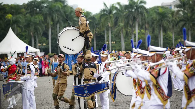 2016129-Aksi Memukau dari Marching Band IPDN dalam HUT ke-45 Korpri-Jakarta