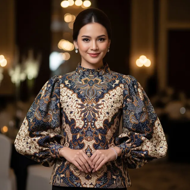 Model Atasan Batik Wanita Elegan Panjang untuk Lebaran dan Kondangan