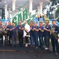 Bupati Garut Rudy Gunawan beserta pejabat dan pimpinan lembaga lainnya di Garut, nampak kompak saat pembukaan festival kopi Garut 2019 (Liputan6.com/Jayadi Supriadin)