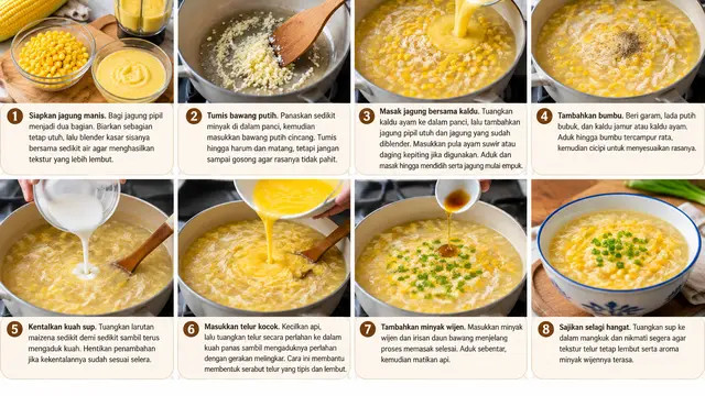 Resep Sup Telur ala Chinese Restaurant dengan Jagung Manis