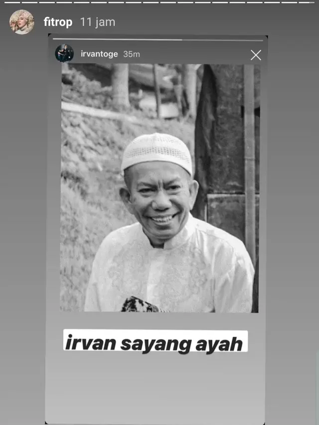 Unggahan Irfan Hanafi. (Foto: Instagram @fitrop)