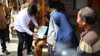 Warga sambut antusian pembagian sertifikat dan diserahkan langsung oleh Mentri ATR/BPN di Tepus, Gunungkidul, Yogyakarta.