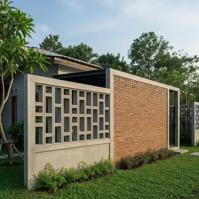 Inspirasi Pagar Bata Tempel yang Cocok untuk Rumah Desa Modern