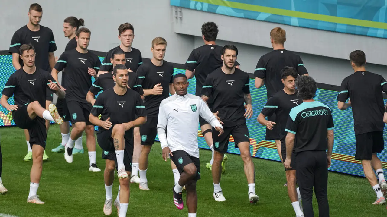 FOTO: Latihan Pemain Austria dan Ukraina Jelang Duel di Euro 2020