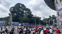 Laga Indonesia Vs Australia, Suporter Timnas Nobar di Kompleks GBK