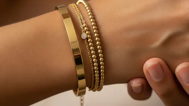 9 Model Gelang Emas Stacking Set 3 Piece, Tampil Memukau di 2026
