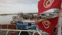 Kota Zarzis di pesisir utara Tunisia, yang kerap menyaksikan insiden tenggelamnnya kapal imigran yang hendak menyeberang ke Eropa (AFP/Fathi Nasri)