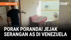 Warga di negara bagian La Guaira, Venezuela, menyusuri puing-puing bangunan permukiman yang rusak parah pada Minggu, sehari setelah Presiden Nicolás Maduro digulingkan dan ditangkap dalam operasi militer Amerika Serikat.