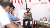 Kapolda Sumut, Irjen Pol RZ Panca Putra Simanjuntak, mengundang para produsen minyak goreng di Sumut. Mereka berkumpul di Lobbi Adhi Pradana, Mapolda Sumut (Ist)