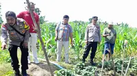 Polisi memantau sawah petani yang masih menggunakan jebakan tikus listrik. Pemasangan jebakan tikus listrik bertegangan tinggi kerap memakan korban jiwa di Blora. (Liputan6.com/ Ahmad Adirin)