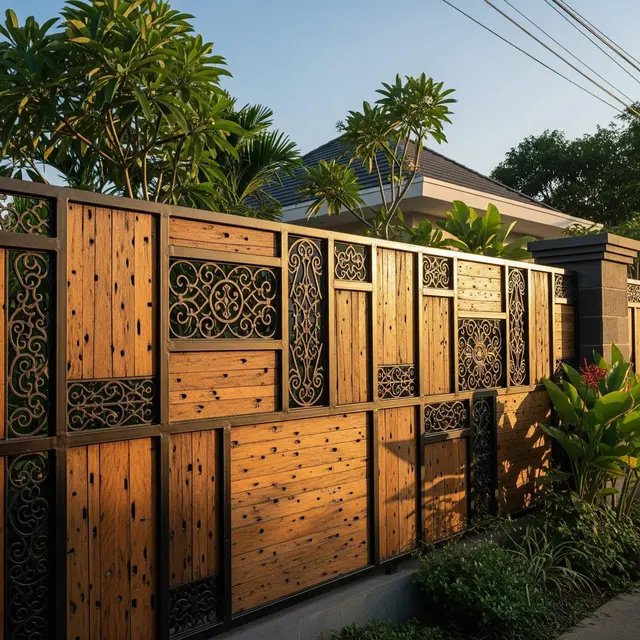 Pagar Rumah dari Besi Daur Ulang tapi Tetap Mewah