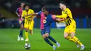 Kemenangan ini membuat Barcelona telah menginjakkan satu kaki ke partai semifinal Liga Champions. (AP Photo/Emilio Morenatti)