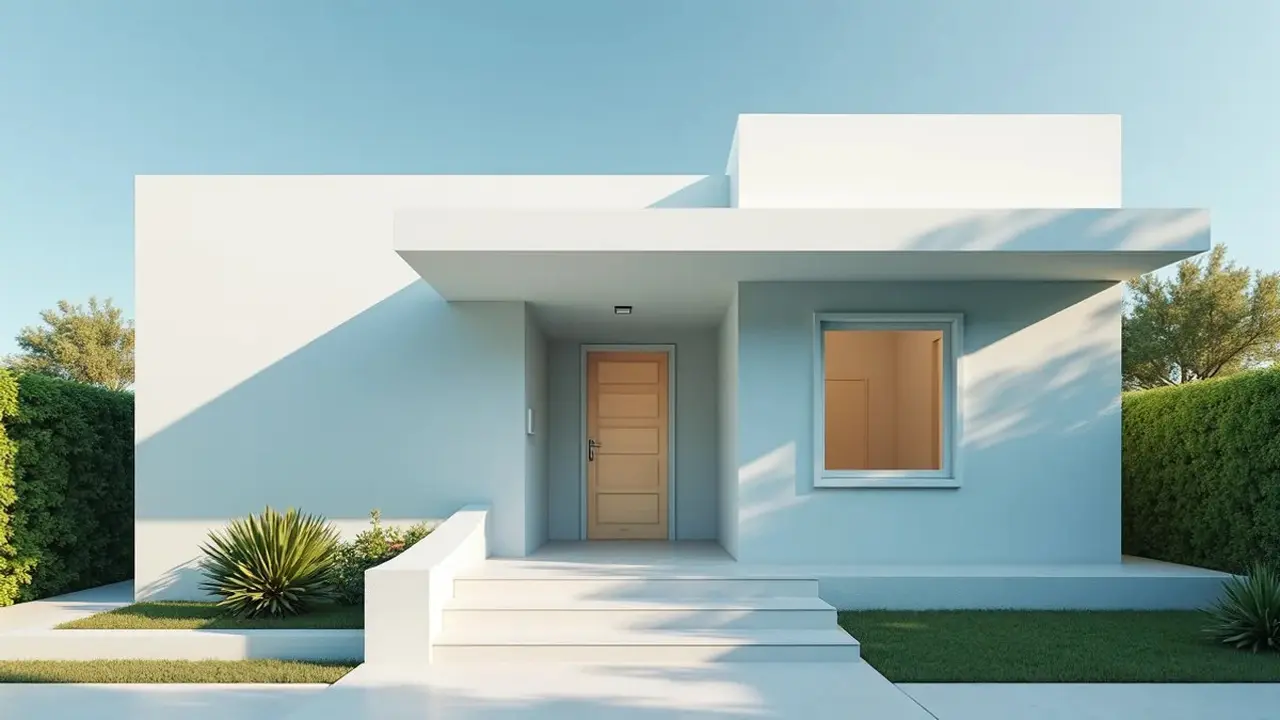 kombinasi cat rumah warna biru muda