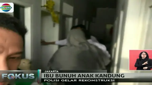 Melalui rekonstruksi dan otopsi dinyatakan anak yang dibunuh ibu kandung, di Duri Kepa, Jakarta Barat, tewas akibat kehabisan oksigen.