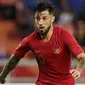 Gelandang Timnas Indonesia, Stefano Lilipaly, berlari saat melawan Thailand pada laga Piala AFF 2018 di Stadion Rajamangala, Bangkok, Sabtu (17/11). Thailand menang 4-2 dari Indonesia. (Bola.com/M. Iqbal Ichsan)