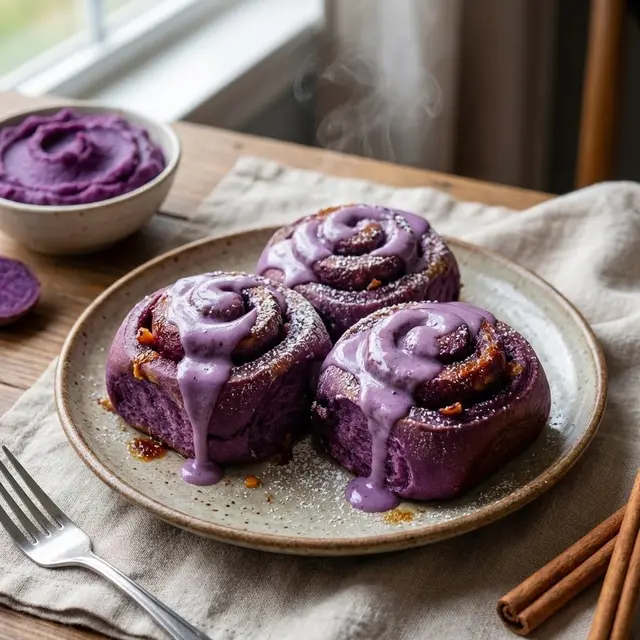 Ilustrasi Cinnamon Roll Ubi Ungu