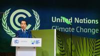 Presiden Joko Widodo atau Jokowi saat berpidato di KTT PBB terkait perubahan iklim (COP26) di Glasgow, Skotlandia, Senin (1/11/21).  (Ist)