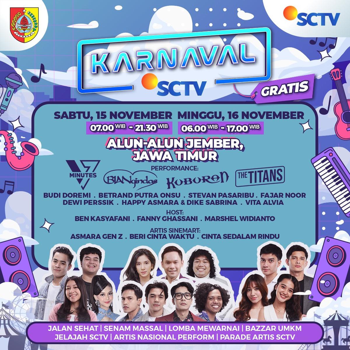Karnaval SCTV Ramaikan Jember, Budi Doremi hingga Dewi Perssik Bakal Tampil Spesial