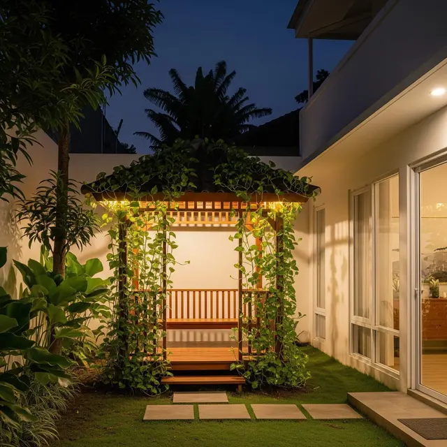 Inspirasi Gazebo Mungil di Samping Rumah Minimalis